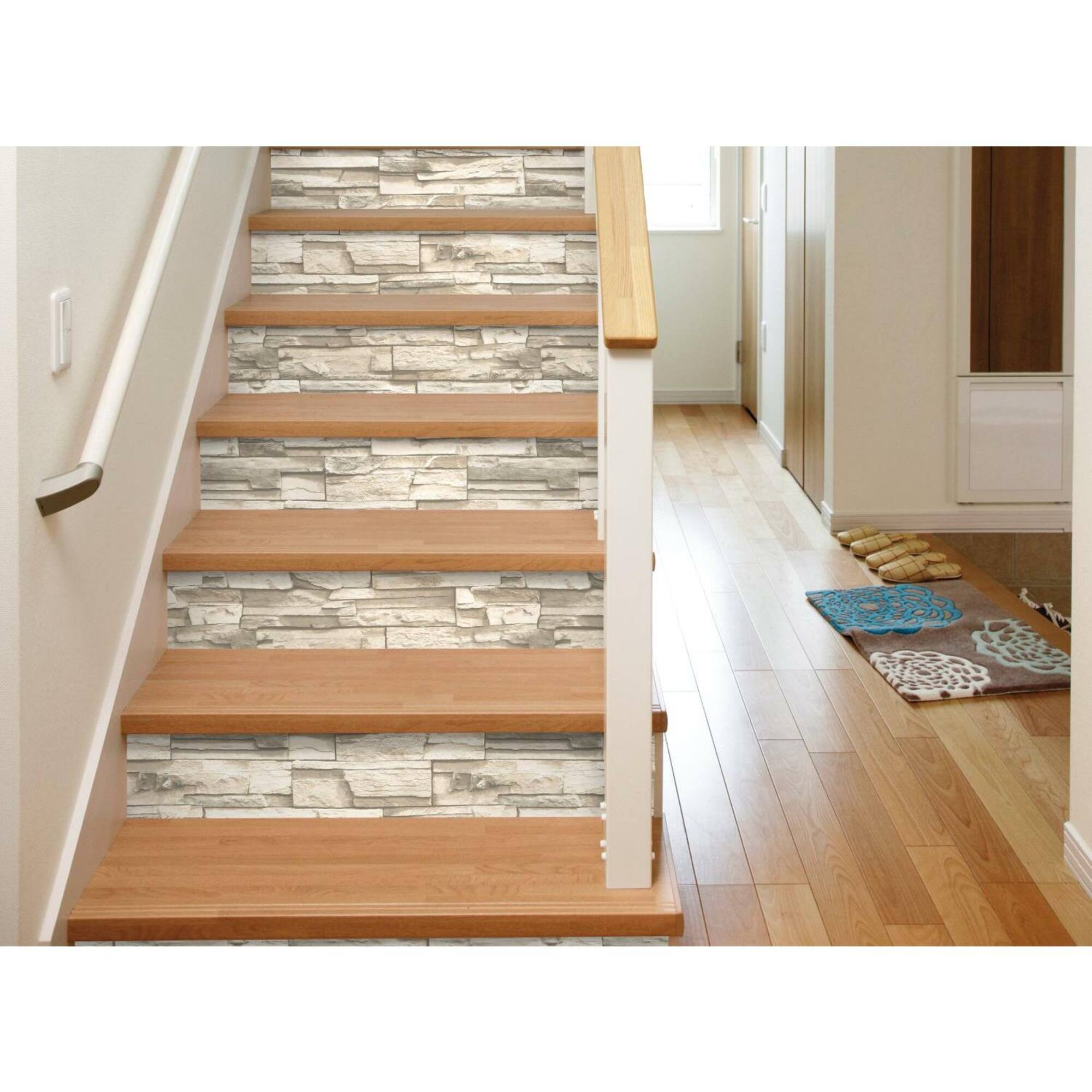 RoomMates Natural Stacked Stone Peel & Stick Wallpaper
